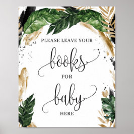 Boho tropische bladeren zomerboeken voor baby-bord poster