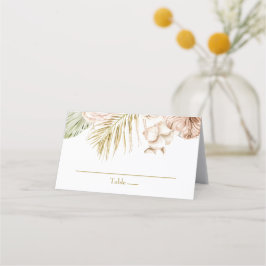 boho Tropische Bloem- en Palm Huwelijk Plaatskaartje