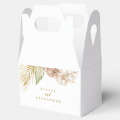Boho Tropische Bloemen en Palm Wedding Bedankdoosjes (Geopend)