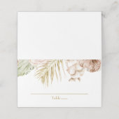 Boho Tropische Bloemen en Palm Wedding Plaatskaartje (Buitenkant ongevouwen)