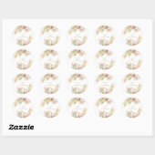 Boho Tropische Bloemen en Palm Wedding Ronde Sticker (Vel)