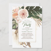 Boho Tropische Bloemen Woestijn Verlovingsfeest Kaart (Voorkant)