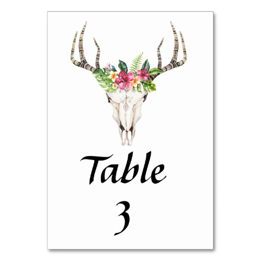 Boho Tropische Bloemenskelet Kaart (Achterkant)