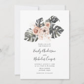 Boho Tropische Bloemige Bruiloft Kaart (Voorkant)