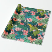 Boho tropische botanische cadeaupapier (Uitgerold)