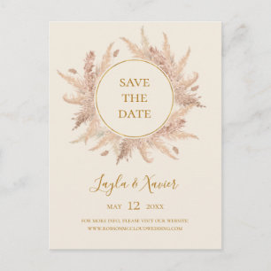 Boho Tropische Botanische   Ivoor Save The Date Uitnodiging Briefkaart