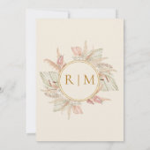 Boho Tropische Botanische Ivory Traditional Weddin Kaart (Achterkant)
