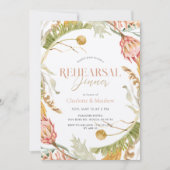 Boho Tropische Botanische repetitie Diner Kaart (Voorkant)