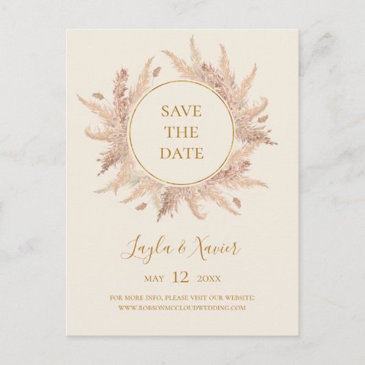 Boho Tropische Botanische Tuin | Ivoren Save The D Uitnodiging Briefkaart (Voorkant)