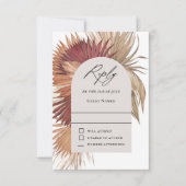 Boho Tropische Fan Palmen Bruiloft RSVP (Voorkant)