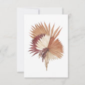Boho Tropische Fan Palmen Bruiloft RSVP (Achterkant)