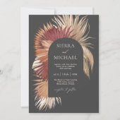 Boho Tropische Fan Palmen Kustelegantie Kaart (Voorkant)