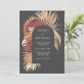 Boho Tropische Fan Palmen Kustelegantie Kaart (Staand voorkant)