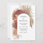 Boho Tropische Fan Palmen Kustelegantie Kaart (Voorkant)