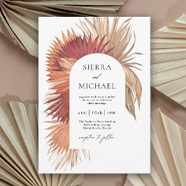 Boho Tropische Fan Palmen Kustelegantie Kaart