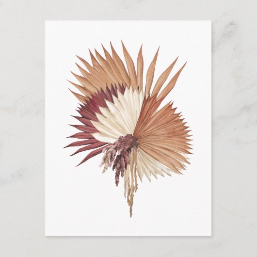 Boho Tropische Fan Palms Bruiloft Details Info Informatiekaartje (Achterkant)