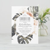 Boho Tropische Floral Graduation Party Kaart (Staand voorkant)