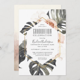 Boho Tropische Floral Graduation Party Kaart