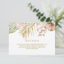 Boho Tropische Gedroogde Bloemen en Pampas Details RSVP Kaartje
