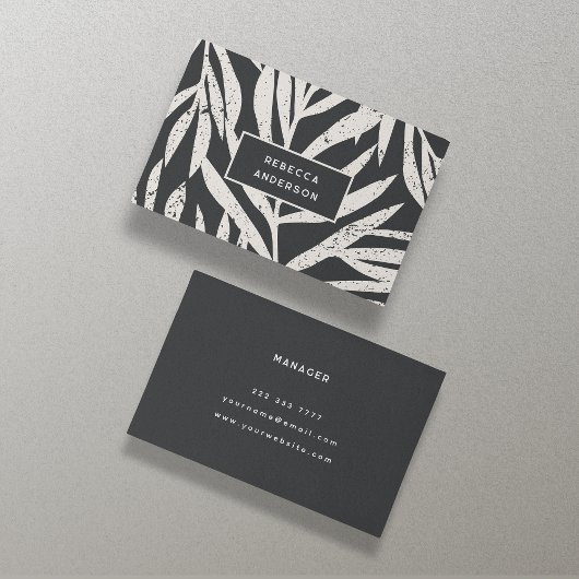 Boho Tropische Grunge Abstract palmblad Patroon Visitekaartje