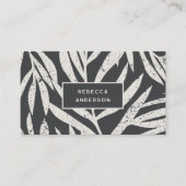 Boho Tropische Grunge Abstract palmblad Patroon Visitekaartje (Voorkant)
