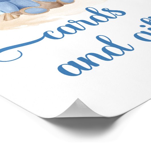 Boho tropische jongen teddy draagt kaarten en cade poster (Hoek)