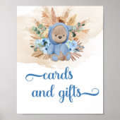 Boho tropische jongen teddy draagt kaarten en cade poster (Voorkant)
