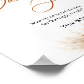 Boho tropische koperen bloemen pampasgras datum po poster (Hoek)