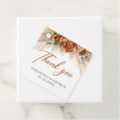 Boho tropische koperen pampasgras bruiloft bedankjes labels (In situ)