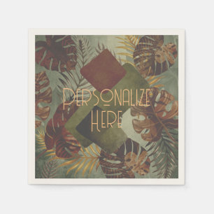 Boho tropische monstera palmblad 70's zomer  servet