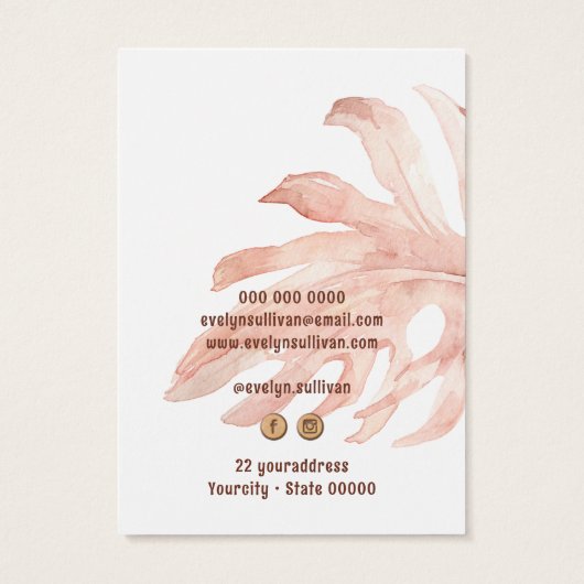 Boho tropische oorbel display kaart (Achterkant)