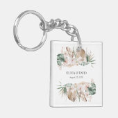 Boho Tropische Orchidee en Monstera Sleutelhanger (Voorkant Links)