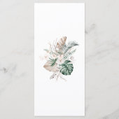 Boho Tropische Orchidee & Monstera Trouwmenu Kaart (Achterkant)