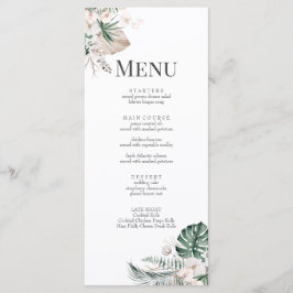 Boho Tropische Orchidee & Monstera Trouwmenu Kaart