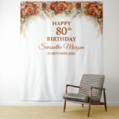 Boho tropische pampas graspalm 80e verjaardag wandkleed (In situ)