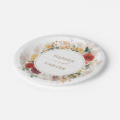  Boho Tropische Pampas Grass Floral Wedding Papieren Bordje (Gekanteld)