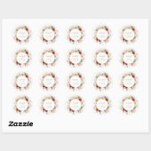  Boho Tropische Pampas Grass Floral Wedding Ronde Sticker (Vel)