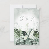 Boho Tropische Planten Groene Waterverf bruiloft Save The Date (Achterkant)