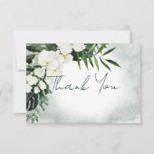 Boho Tropische Planten Waterverf Bruiloft Bedankkaart (Voorkant)