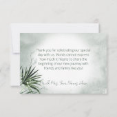 Boho Tropische Planten Waterverf Bruiloft Bedankkaart (Achterkant)