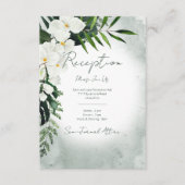 Boho Tropische Planten Waterverf Receptie Bruiloft Informatiekaartje (Voorkant)