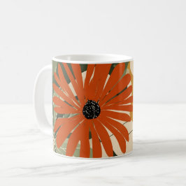 Boho Tropische Rode Bloem Botanische Illustratie – Koffiemok