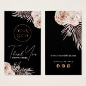 Boho tropische rozen bijsluiter visitekaartje (Voorkant /achterkant)