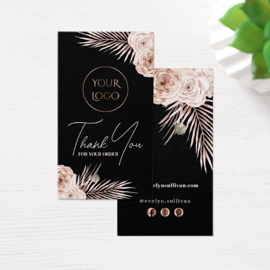 Boho tropische rozen bijsluiter visitekaartje (Bureau)