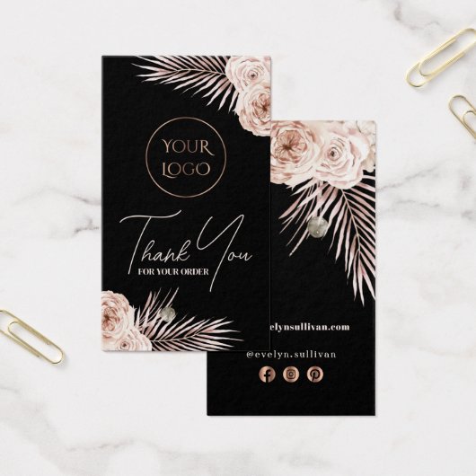 Boho tropische rozen bijsluiter visitekaartje (Kantoor)