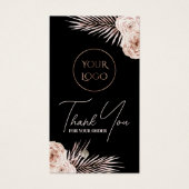 Boho tropische rozen bijsluiter visitekaartje (Voorkant)