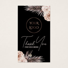 Boho tropische rozen bijsluiter visitekaartje