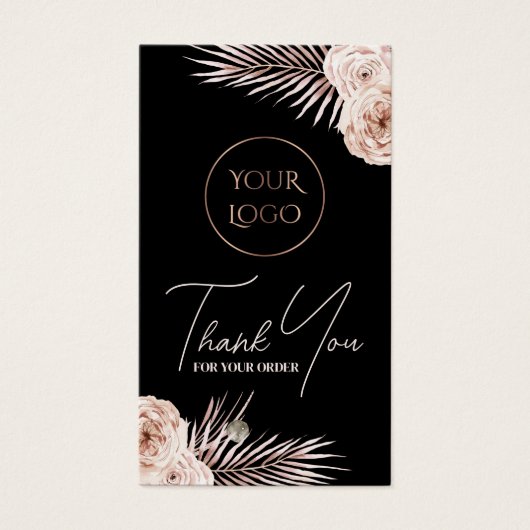 Boho tropische rozen bijsluiter visitekaartje (Voorkant)