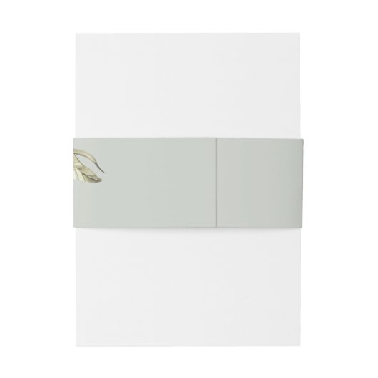 Boho Tropische Salie Bruiloft Uitnodigingen Wikkel (Achterkant Voorbeeld)