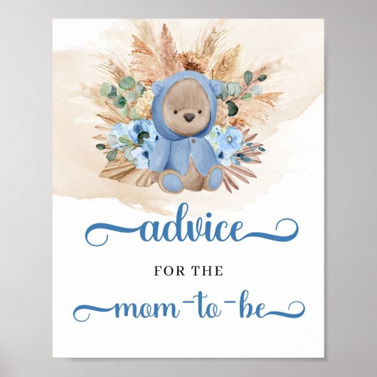 Boho tropische teddy-advies voor de moeder poster (Voorkant)
